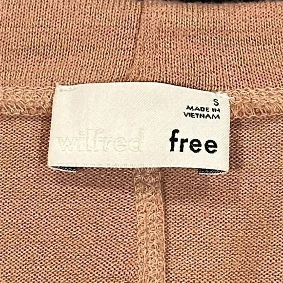 🍀2/$22 ARTIZIA WILFRED FREE Dress Mini V neck Minimalist Tan Knit Womens Small - Picture 4 of 10